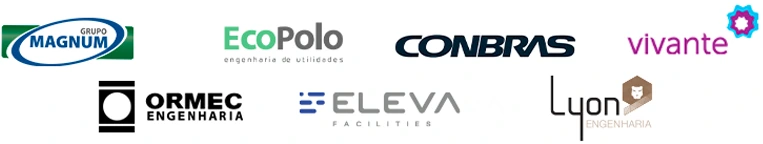 Equipe-tecnica-especializada-realizando-manutenção-Logos-grupo-magnum-ecopolo-conbras-vivante-ormec-eleva-lyon Equipe técnica especializada realizando manutenção em sistema HVAC em edifício corporativo. Sistema de automação predial BMS gerenciando infraestrutura com segurança eletrônica. Colaboradores utilizando a plataforma GPSt para controle de manutenção preventiva.